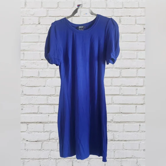 DKNY blue midi stretchy dress - Picture 1 of 1